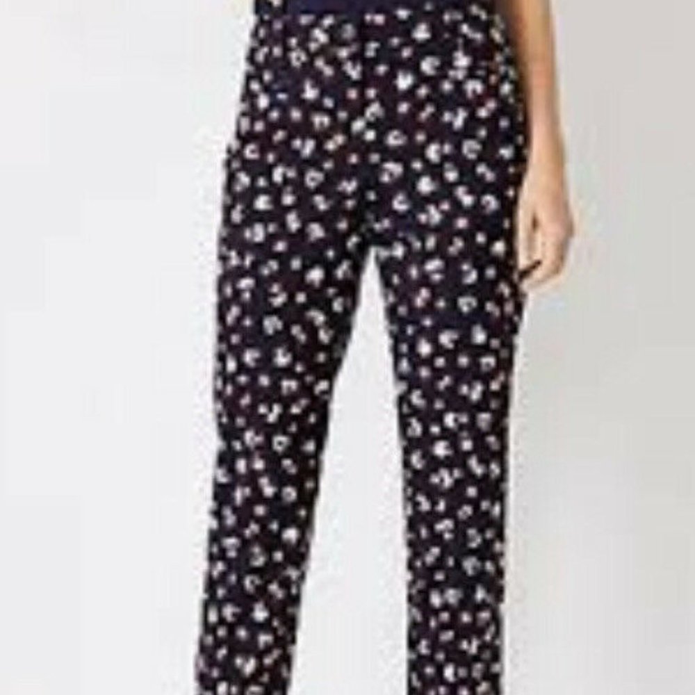 NWT Ann Taylor Mid Waist Crop Pant Animal Print Crop Pant Sz 2 Curvy